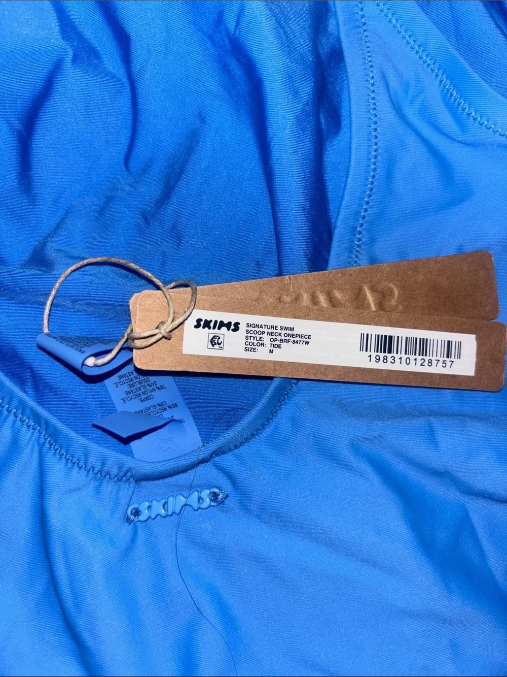 SKIMS NWT Signature Swim Scoop Neck One Piece - Tide